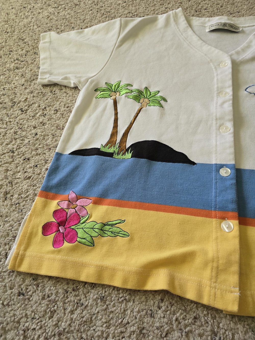 Needle & Thread White Flamingo Button-Front Top - Picture 8 of 9